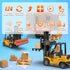 RC Forklift Truck 2 in 1 Transform Lift Fork & Hook, 11 Channel Remote Control Forklift, 2 Battery, Kids Toy Gift 6+