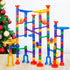 JOYIN 150Pcs Glowing Marble Run - Construction Building Blocks Toys with 5 Glow in The Dark Glass Marbles