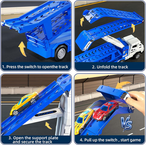 Garbo Star 3 4 5 6 7 Set 12 2 Set Transport Truck Toys for Years Old Boys,Toys Cars Track Transporter Trucks