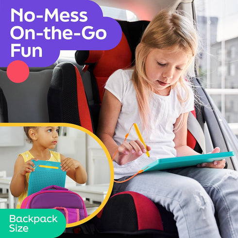 Magnetic Drawing Board for Kids, Beads and Magnet Stylus Pen, Magnetic Tablet Toy for Airplane & Car Ride Activities