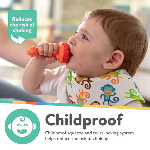 10+ Nuby Silicone Nibbler Feeder for Kids - Soft Baby Feeding and Teething Toy - Months - Aqua Hedgehog