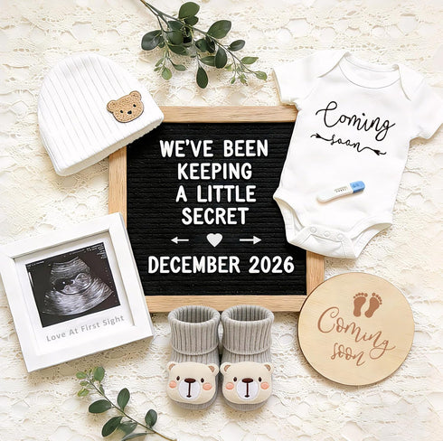Pregnancy Announcement, Baby Announcements Ideas Set Include Announcement Board, Baby Onesie, Baby