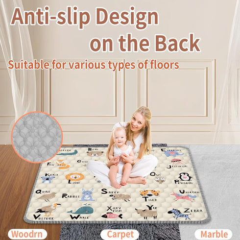 50" 50", Baby Play Mat X Thickened Soft, Waterproof and Non-Slip Crawling Floor Pad, Machine Washable and Foldable