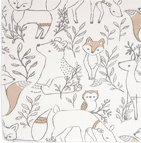Crane Baby Crib Sheet, Woodland Crib Sheets for Boys and Girls, Soft 100% Cotton Sateen Baby Bedding