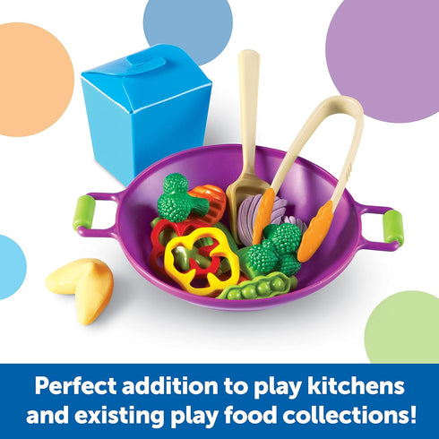 Set, 17 Set, 18 Learning Resources New Sprouts Stir Fry Play Food Toy Wok, Pretend Play Toys for Toddlers, Kitchen