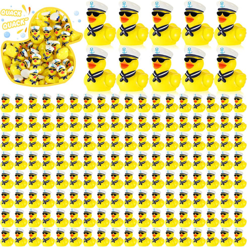 RoundFunny 150 Pcs Mini Cruise Resin Ducks Bulk Yellow Tiny Cruise Ship Duck
