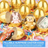 36PCS 2.36" TURNMEON Plastic Golden Easter Eggs, Fillable Empty Gold Easter Eggs Bulk for Easter Basket Stuffers