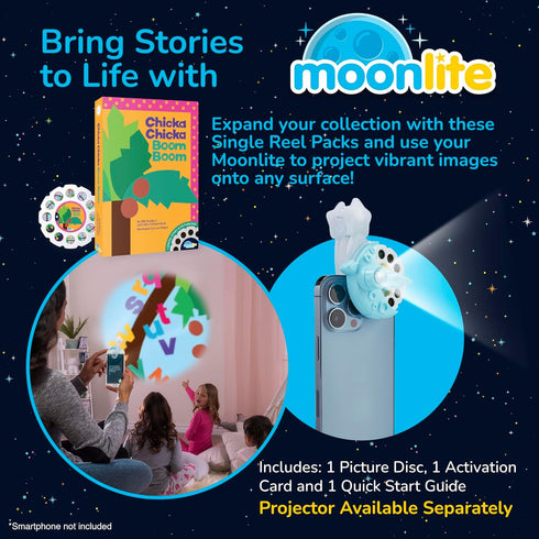 Moonlite Storybook Reels for Flashlight Projector, Kids Toddler | Chicka Chicka Boom Boom | Single Reel Pack for 12