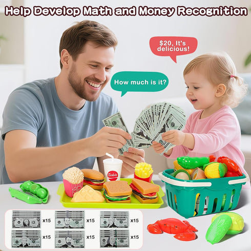 168Pcs Set, Playset Kids Play Kitchen Accessories Toy Pretend Cooking Food with Induction Cooktop, Pot, Pan, Utensils