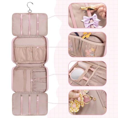 Fasrom Hair Accessories Organizer for Girls, Hanging Hair Bow Storage Bag for Kids Hair Clips, Headband, Hair Ties