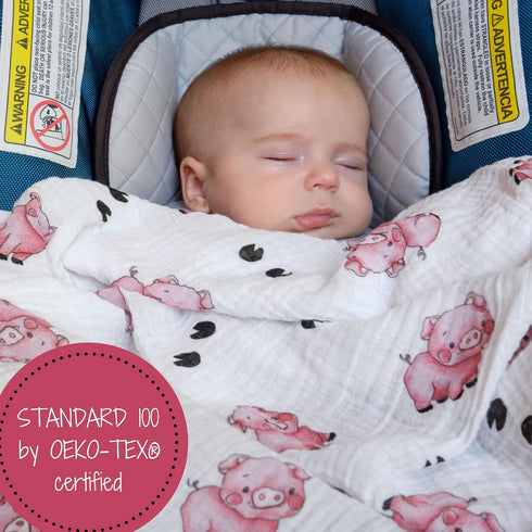 100% 47 47 Inches 3 Pack) LollyBanks Baby Swaddle Blanket, Cotton Muslin Swaddle Blankets for Boys and Girls, Large x