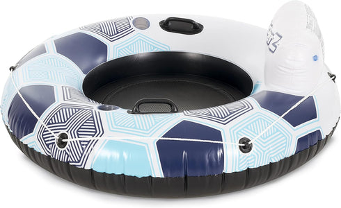 15496 Bestway CoolerZ Rapid Rider Inflatable River Lake Pool Inner Tube Float with Built in Backrest and Wrap Around