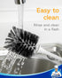 2 Pack MR.SIGA Water Bottle Brush, Long Handle Bottle Brush for Water Glasses, Baby Bottles, Sports Bottles Cleaning
