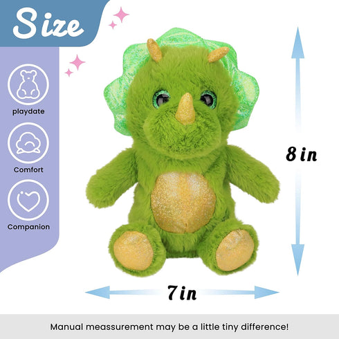 Hopearl Talking Dinosaur Plush Toy, Nodding Electric Interactive Buddy that Repeats What You Say, Green, 8''