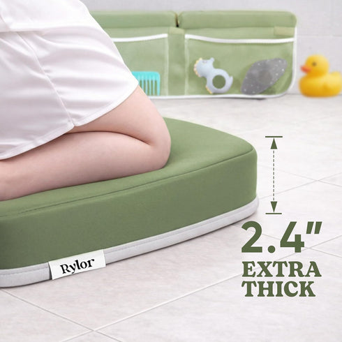 Rylor Elbow Set Elbow 26'', 2.4'' Premium Baby Bath Kneeler Mat & Rest Pad Comfortable Bath Kneeler and Kneeling Rest