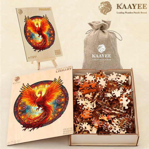 11.8 10.9in 200pcs KAAYEE Wooden Jigsaw Puzzles-Wooden Puzzle Adult Unique Shape Advanced Phoenix Wooden Jigsaw Puzzle