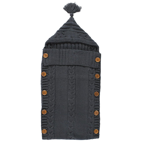 Hudson Baby Unisex Baby Knitted Baby Lounge Stroller Wrap Sack, Charcoal, One Size by Hudson Baby