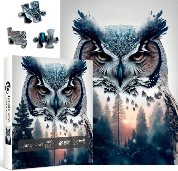 Owl Puzzles for Adults 1000 Pieces, Difficult Bird Challenging Jigsaw Puzzles as Bird Decor