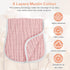 Set 6, 20'' 10'' MUKIN Baby Muslin Burp Cloth of Ultra Soft Absorbent Thick Cotton Burping Cloths for Unisex Newborn