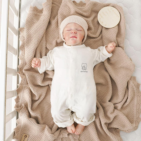 Neiwech 30x40 Inch Organic Cotton Baby Blanket Knit Soft Receiving Swaddling Crib Nursery Blankets for Newborns Infants