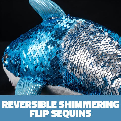 10" Adventure Planet Reversible Mermaid Sequins Great White Shark Plush