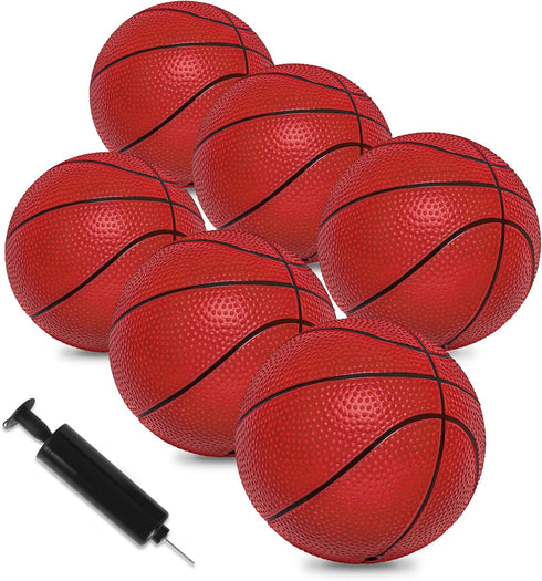 6" Mini Basketballs, 6 Pack Small Basketball for Kids Basketball Hoop, PVC Mini Toy for Indoor Outdoor