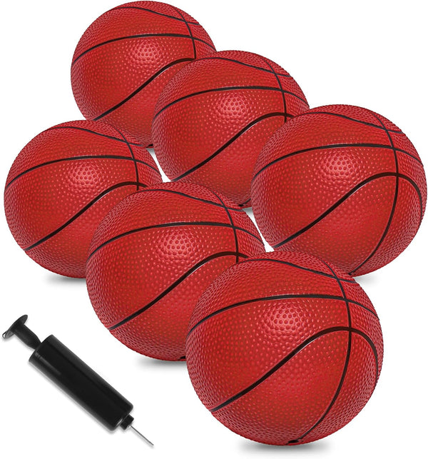 6" Mini Basketballs, 6 Pack Small Basketball for Kids Basketball Hoop, PVC Mini Toy for Indoor Outdoor