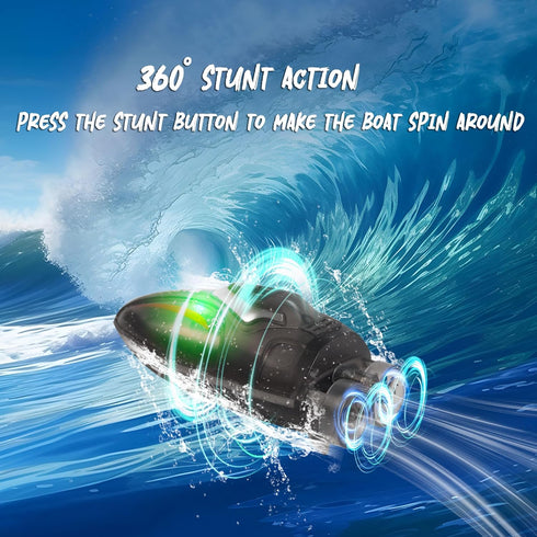 360 2.4 Swimming PowerTRC Mini Remote Control Boat RC Boat Rotating G Build in Rechargeable Battery Lake Pools Bathtubs
