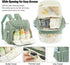 Kouxunt Backpack, Small Diaper Bag Quilted Mini Baby Crossbody Diaper Bag Tote for Mom (Matcha Green)