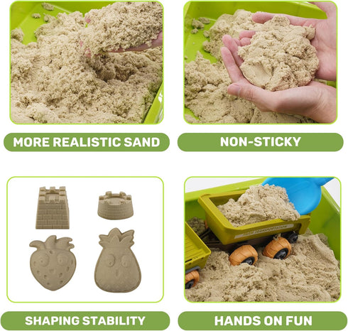 2.2lb Playset, 3 4 5 6 Eaciilee Play Sand Farm Toys, Farm Sensory Bins with Magic Sand, Animal, Take Apart Excavator