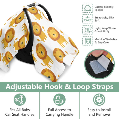 Mazeann Cute Africa Lions Car Seat Cover Baby Breathable Soft Infant Carseat Covers Canopies Babies Carrier Covers