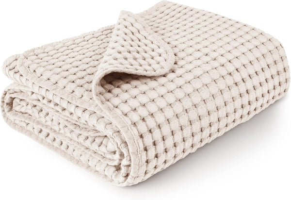 Konssy Waffle Baby Blanket - Soft & Cozy Nursery Swaddle Blanket, Lightweight
