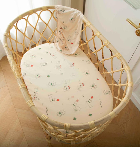 2 Pack 32 16 4 inches SDY Dog Bassinet Sheets Boys Girls,Fit for Rectangle, Round, Oval, Hourglass Mattress, Flexible