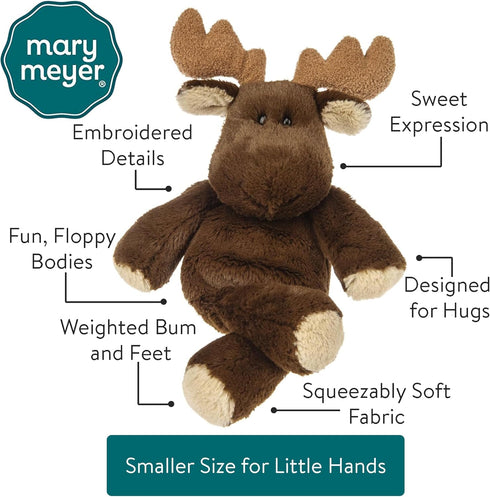 Mary Meyer Marshmallow Junior Moose Soft Toy, 9-Inch Plush