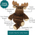 Mary Meyer Marshmallow Junior Moose Soft Toy, 9-Inch Plush