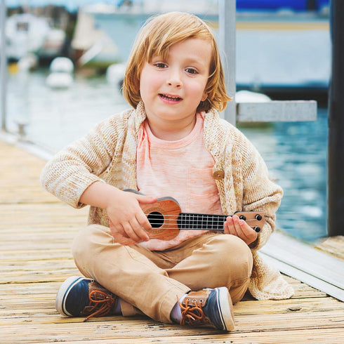 Toddmomy Kids Ukulele Toys - Plastic Ukulele Guitar Musical Instrument for Beginners, Light Brown