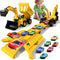 DWIRCTOYS Construction Toy Truck with Race Track Launcher, 2-in-1 Storage Dump Truck and