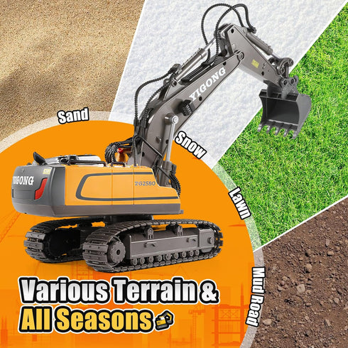 6 7 8 11CH 2400mAh 2.4GHz 6-8 LUDILO Remote Control Excavator Toys for Year Old Boys Gifts, Cars RC Excavator