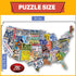 USA License Plate Map 1000 Piece Jigsaw Puzzle - Cool Wall Art in the Shape of the US - 31 inches long
