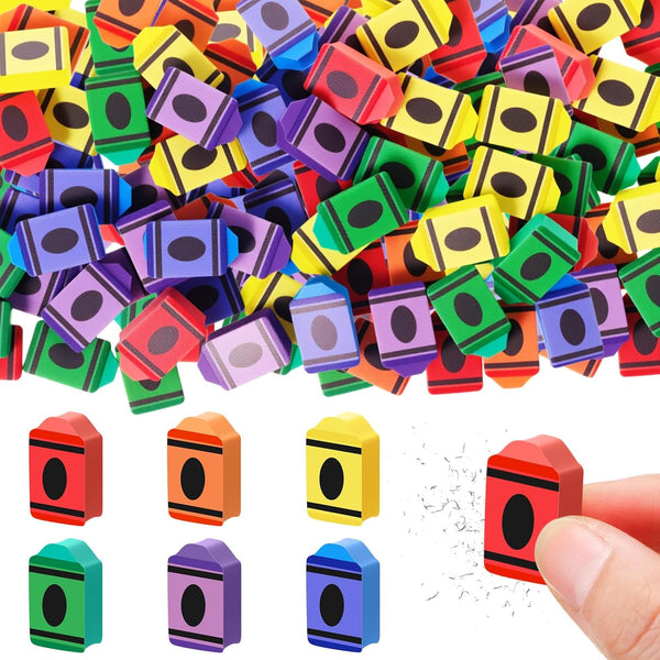 Chivao 72 Pcs Crayon Erasers Mini Erasers for Kids Bulk Classroom Back
