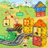 Kids Games Magnetic Tiles with 2 Cranes Construction Toys Set for Boys Girls Ages 3-13, Outdoor Sensory Toys