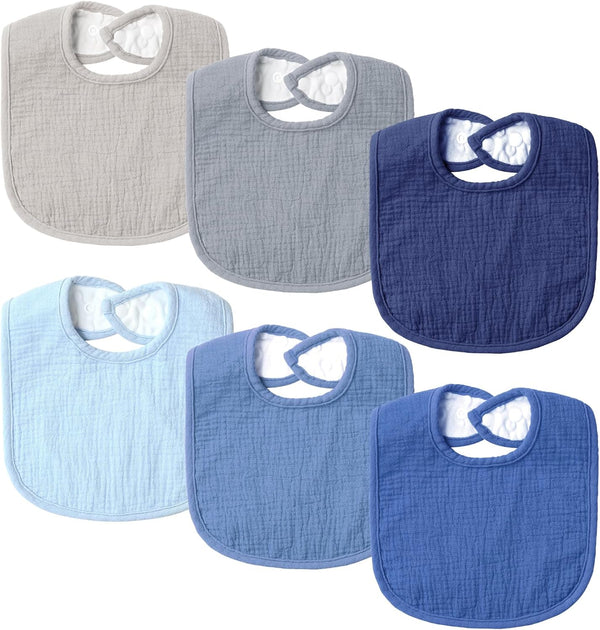 Muslin Baby Bibs for Unisex Boys Girls - Soft Cotton Drooling and Teething Bibs for Infant Newborn