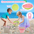 FHOZGECY Beach Toys, Sand Toys with Collapsible Bucket, Sand Sifter, Beach Mesh Shovel, Shark Tooth Sifter and Mesh Bag