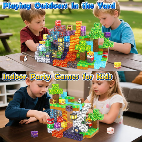 MyWodGame 150PCS 3+ Magnetic Blocks Building Toys for Year Old Boys Girls, Kids Sensory Montessori Construction Toys