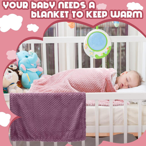 4 32 24 Inch(Pink Frienda Pcs Baby Fuzzy Blanket Fluffy Baby Blanket for Boys Girls Soft Warm Infant Newborn Toddler