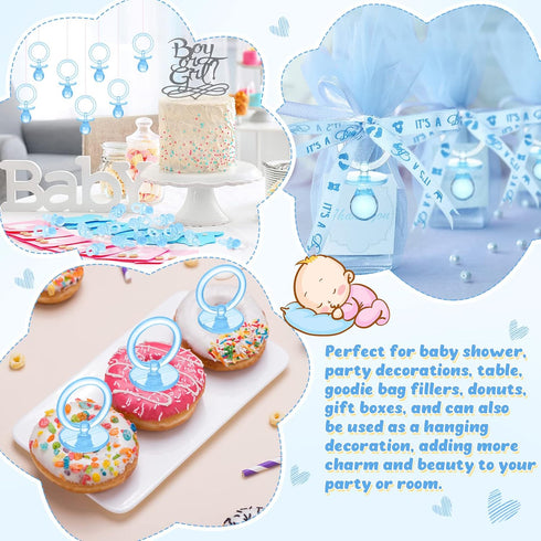 74 24 50 Pieces Baby Shower Pacifiers Necklace Acrylic Plastic Pacifiers Baby Shower Game Mini Plastic Charm Bulk