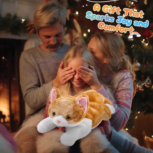15'' Mommy 4 Cozy WEWILL Cat with Kittens Stuffed Animals, Plush Toy with Baby Kittens, Cute Surprise for Imaginative