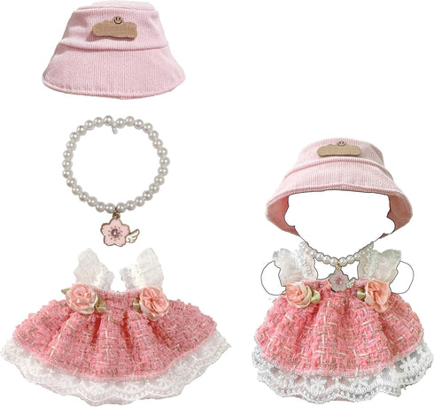YJLUMI 3-Piece Set 17cm Set 3-Piece Outfit for Figures Dress with Hat and Dress Outfit Fashionable Clothing for Figures