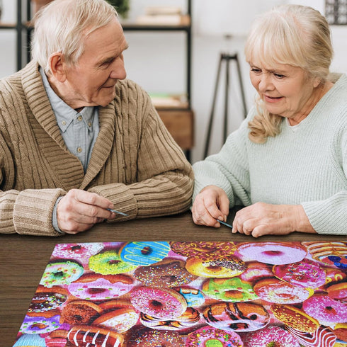HUADADA 1000 Piece Jigsaw Puzzles for Adults, Donuts Interlock Perfectly, Home Decor Birthday Party Gift