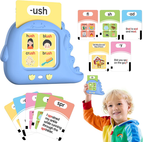 Phonics Talking Flash Cards for Toddlers 2-8, 252 Words, CVC Blends, Long Vowel Sounds, Montessori Language Learning